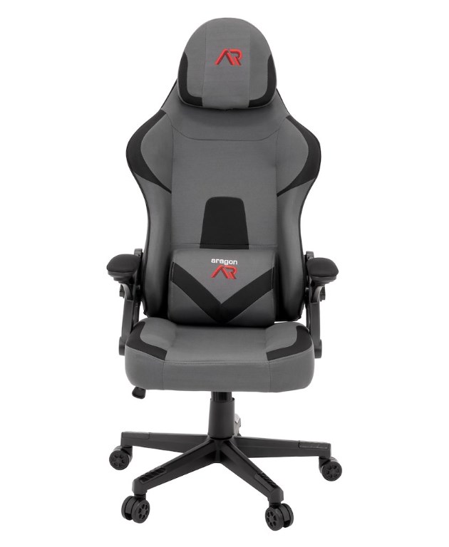 Fotel gamingowy ARAGON – ergonomiczny styl w kolorze szaro‑czarnym
